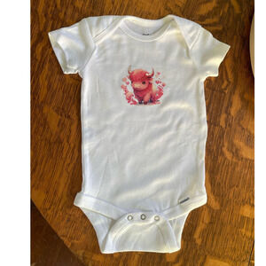 Bull Love & Hearts Infant Gerber‎ ONESIE® Unisex Baby Shower Gift Cute